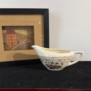 Vintage Edwin Knowles Wood Violet Flowers Creamer